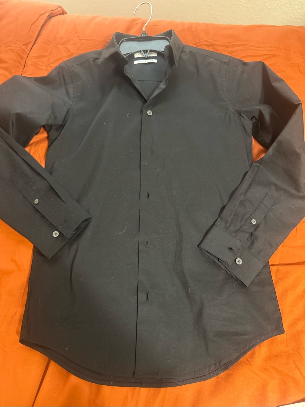 Calvin Klein Black Long-Sleeve Dress Shirt